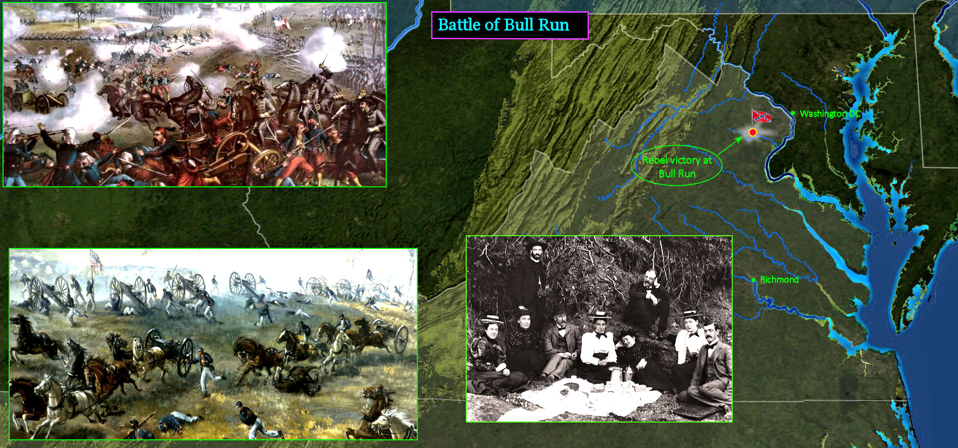 Battle of Bull Run, 1861 map
